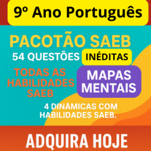 Pacotão saeb %4 questões + 27 mapas mentais + 4 dinâmicas